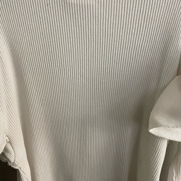 Zara Girls Size 10 White Ribbed Knit Ruffle Sleeve Top - Picture 5 of 8